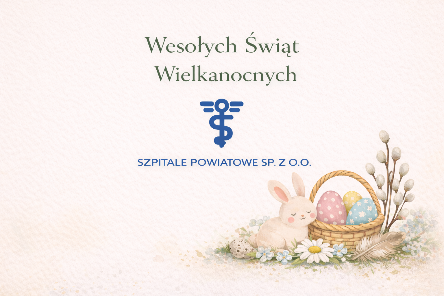 Wielkanocne zyczenia i wiosenna ilustracja